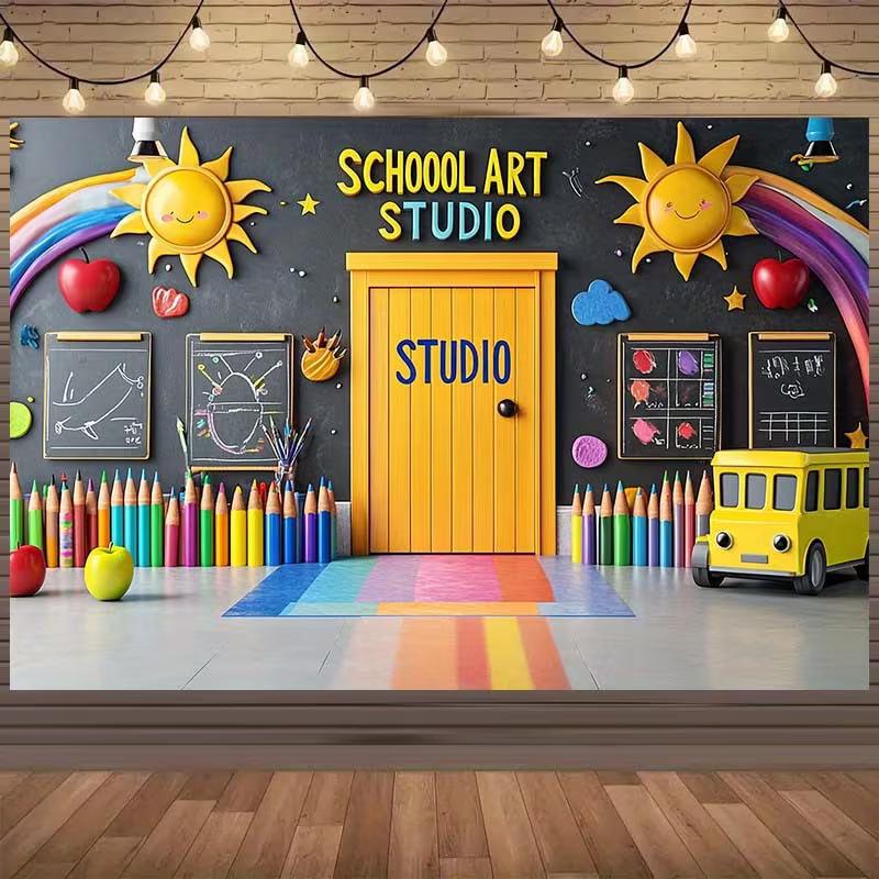 2D School Art Studio Theme Backdrop, Rainbow & Sun Kids Photo Booth Background 47.2x31.5inch/120*80cm
2D School Art Studio Theme Backdrop, Rainbow & Sun Kids Photo Booth Background 47.2x31.5inch/120*80cm