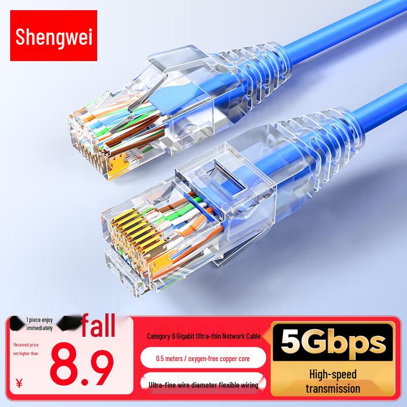 Shengwei CAT6 Gigabit Ethernet Cable 0.5 meters
Shengwei CAT6 Gigabit Ethernet Cable 0.5 meters