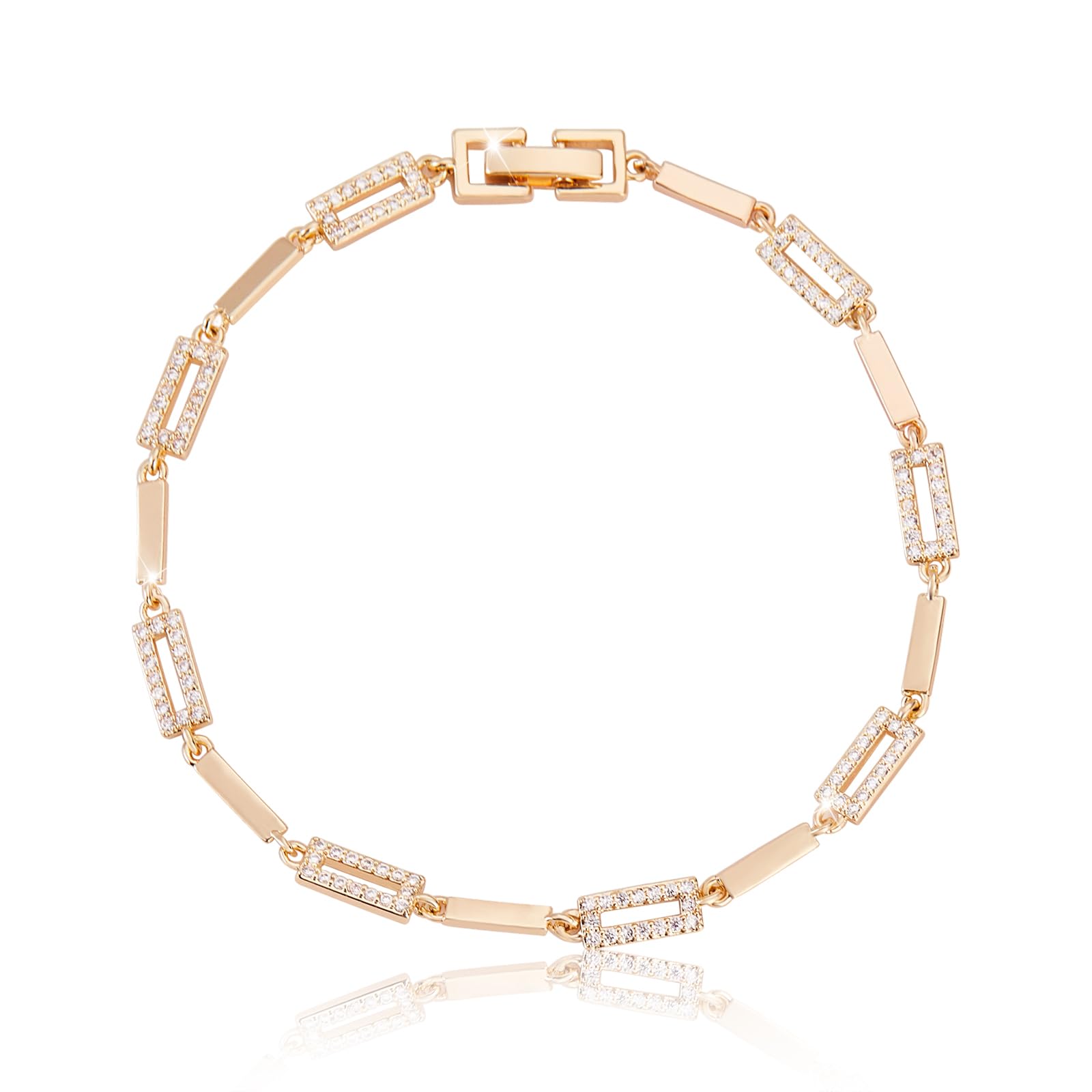 Rectangular Zircon Bracelet, Simple Design, Popular, 18K Gold, Stylish Bangle, Tennis Bracelet, Elegant, Summer, Birthday Gift
Rectangular Zircon Bracelet, Simple Design, Popular, 18K Gold, Stylish Bangle, Tennis Bracelet, Elegant, Summer, Birthday Gift