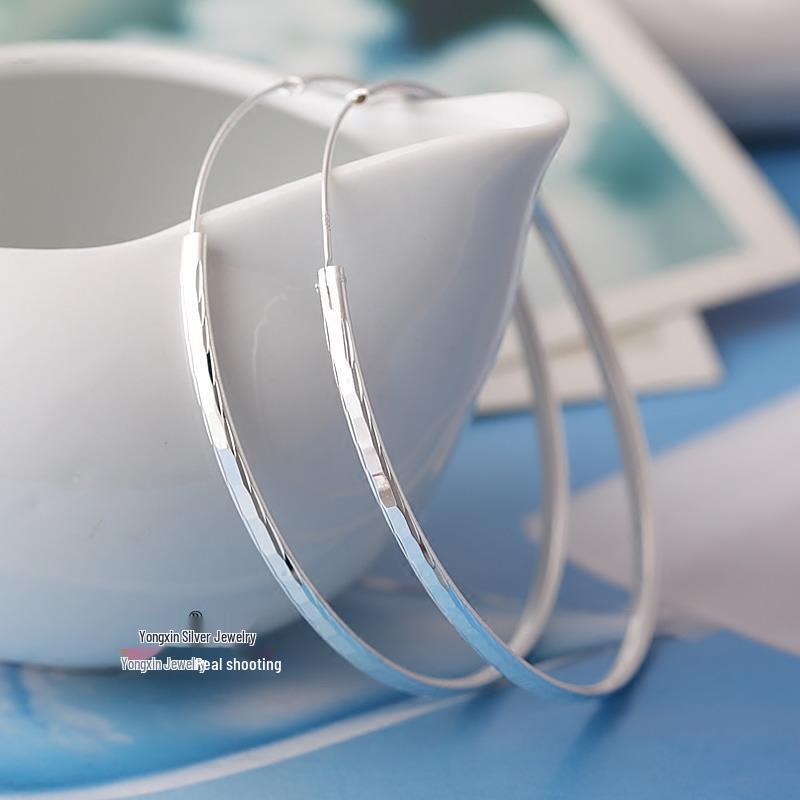 Sterling Silver Extra-Large Hoop Earrings for Women - Trendy, Thin Style, Perfect Birthday Gift Sterling Silver
Sterling Silver Extra-Large Hoop Earrings for Women - Trendy, Thin Style, Perfect Birthday Gift Sterling Silver