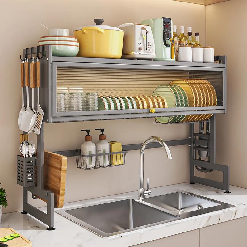 3-Tier Over-the-Sink Dish Drying Rack 33.5in Large Capacity Above-Sink Kitchen Organizer for Plates Bowls Utensils & Board 2-tier чорний
3-Tier Over-the-Sink Dish Drying Rack 33.5in Large Capacity Above-Sink Kitchen Organizer for Plates Bowls Utensils & Board 2-tier чорний