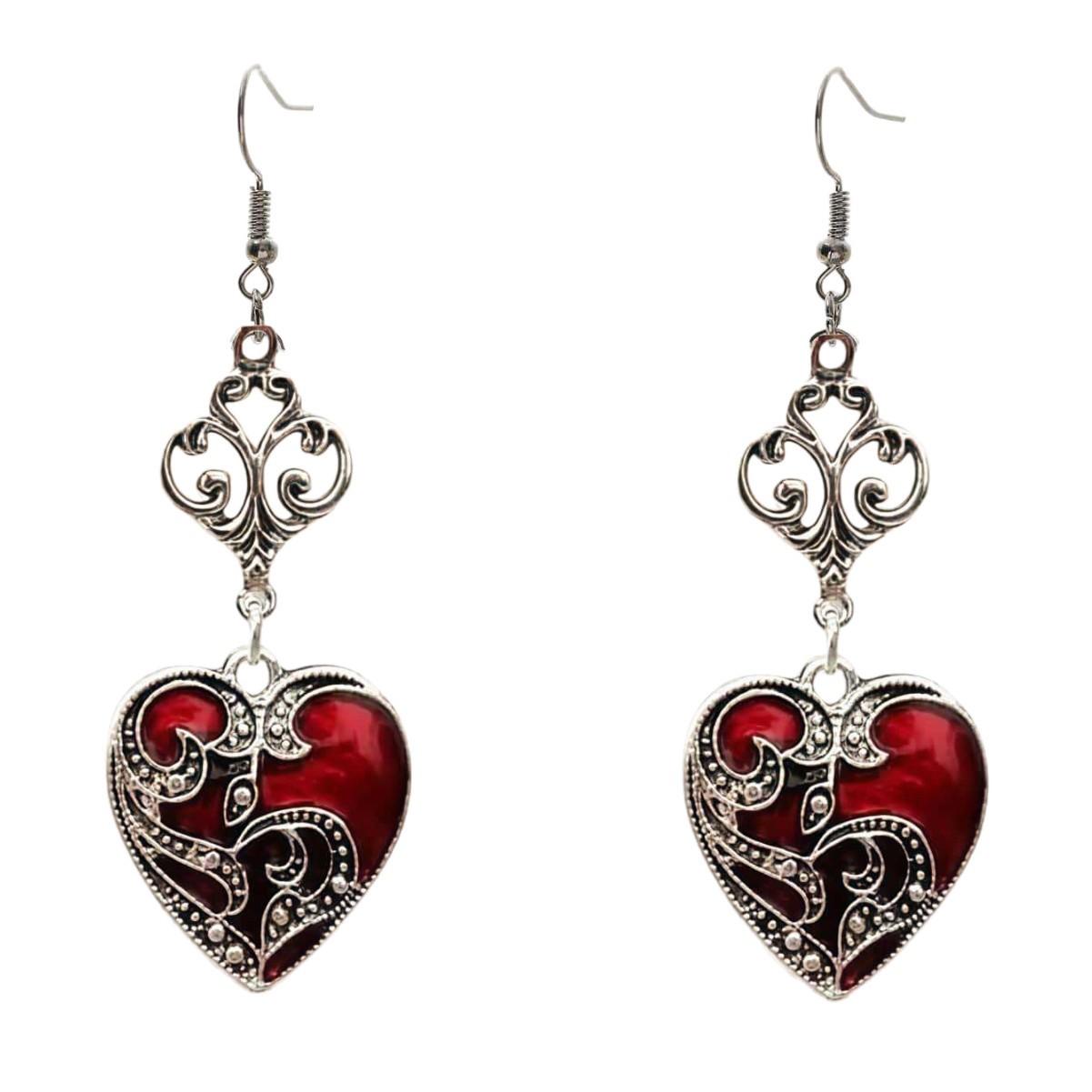 Victorian Red Drip Glaze Romantic Heart Shape Dangle Earrings for Women Gothic Hallowmas Party Vampire Bride Jewelry Accessories
Victorian Red Drip Glaze Romantic Heart Shape Dangle Earrings for Women Gothic Hallowmas Party Vampire Bride Jewelry Accessories