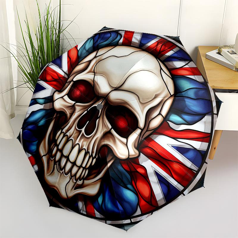 British Flag Stained Cute Skull Wall Art Decor Umbrella - Cute Umbrella with Cute Design, Portable 3-Fold Compact Umbrella for
British Flag Stained Cute Skull Wall Art Decor Umbrella - Cute Umbrella with Cute Design, Portable 3-Fold Compact Umbrella for
