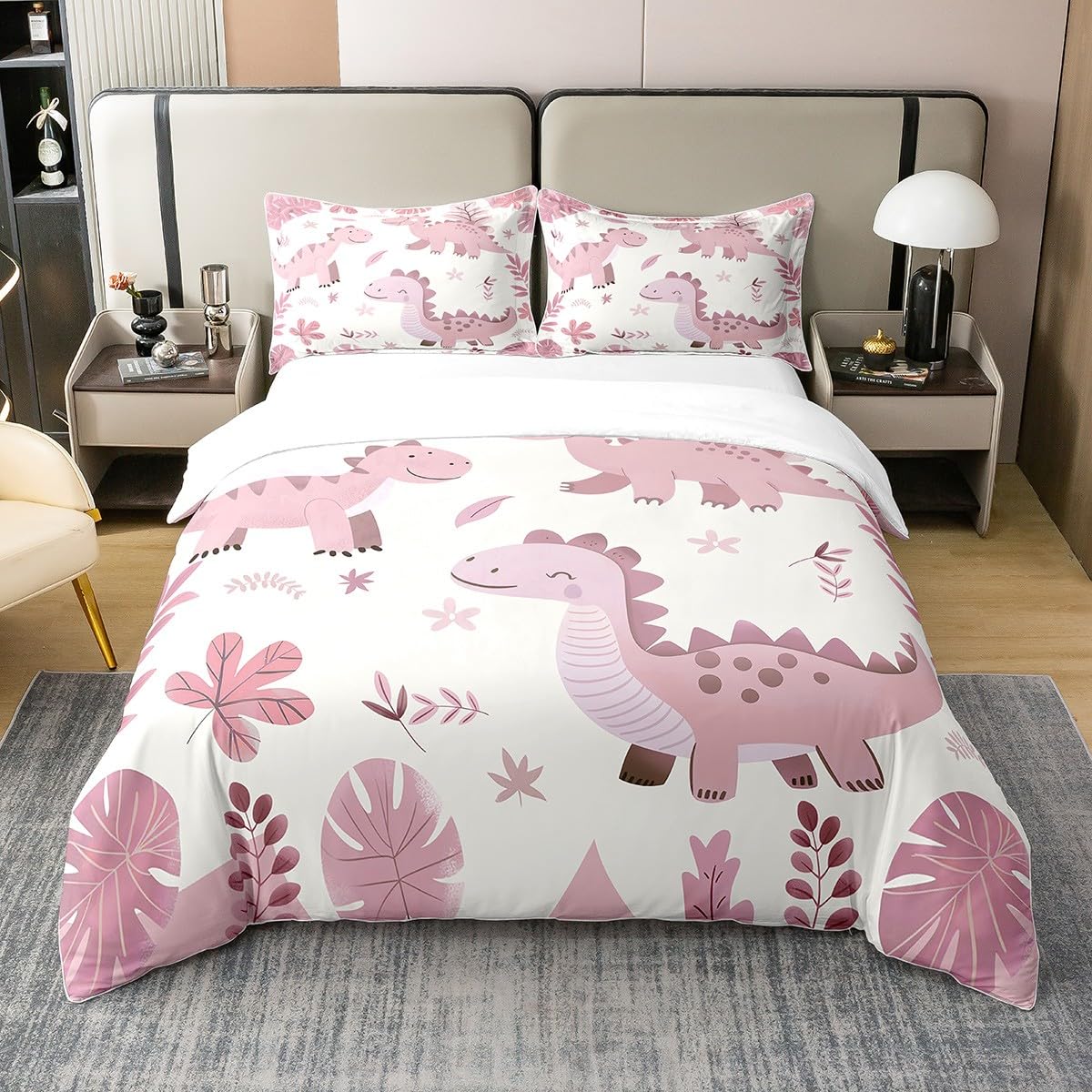 Pink Dinosaur Duvet Covers For Kids Girls Queen Lightweight Quilt Cover With 2 Pillowcases Cartoon Animals Bedding Sets No Quilt 150*200cm 3pcs
Pink Dinosaur Duvet Covers For Kids Girls Queen Lightweight Quilt Cover With 2 Pillowcases Cartoon Animals Bedding Sets No Quilt 150*200cm 3pcs