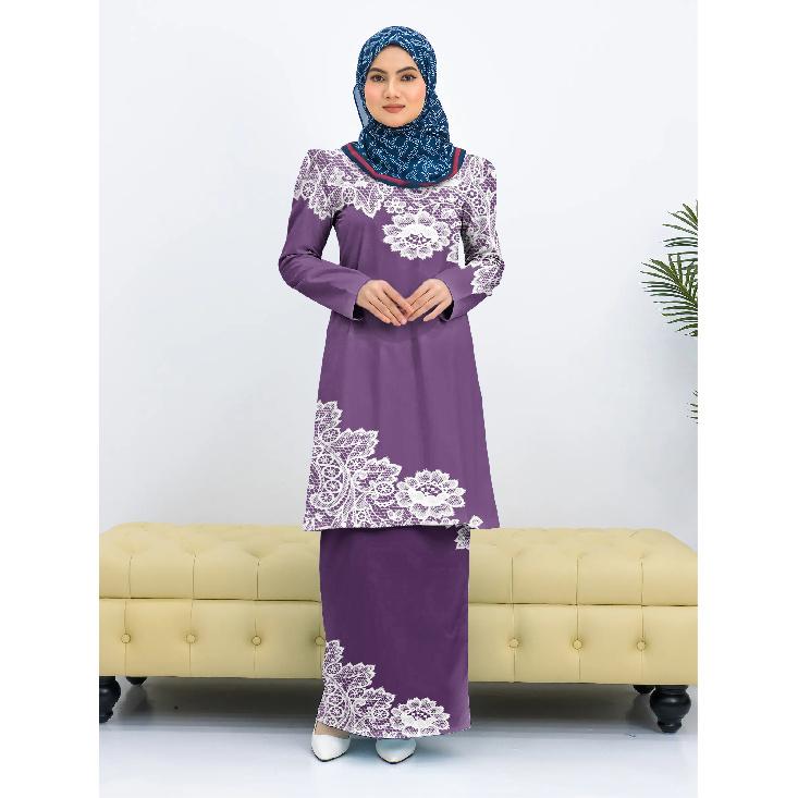 Fashion traditional clothing purple imitation lace print rendering floral Kurang Pahang ladies Muslim suit comfortable and elegant ladies two piece 4XL червоний
Fashion traditional clothing purple imitation lace print rendering floral Kurang Pahang ladies Muslim suit comfortable and elegant ladies two piece 4XL червоний