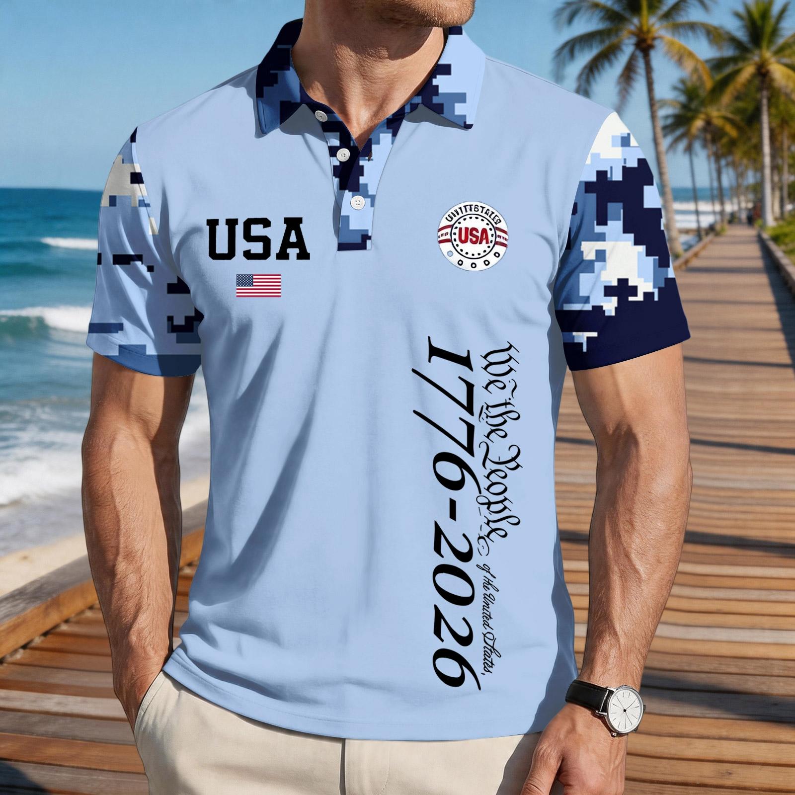 Men Loose Fit Short Sleeve Polo Shirt with Flag Print Casual Digital Pattern Turn Down Collar Top Tee for Everyday Wear L
Men Loose Fit Short Sleeve Polo Shirt with Flag Print Casual Digital Pattern Turn Down Collar Top Tee for Everyday Wear L