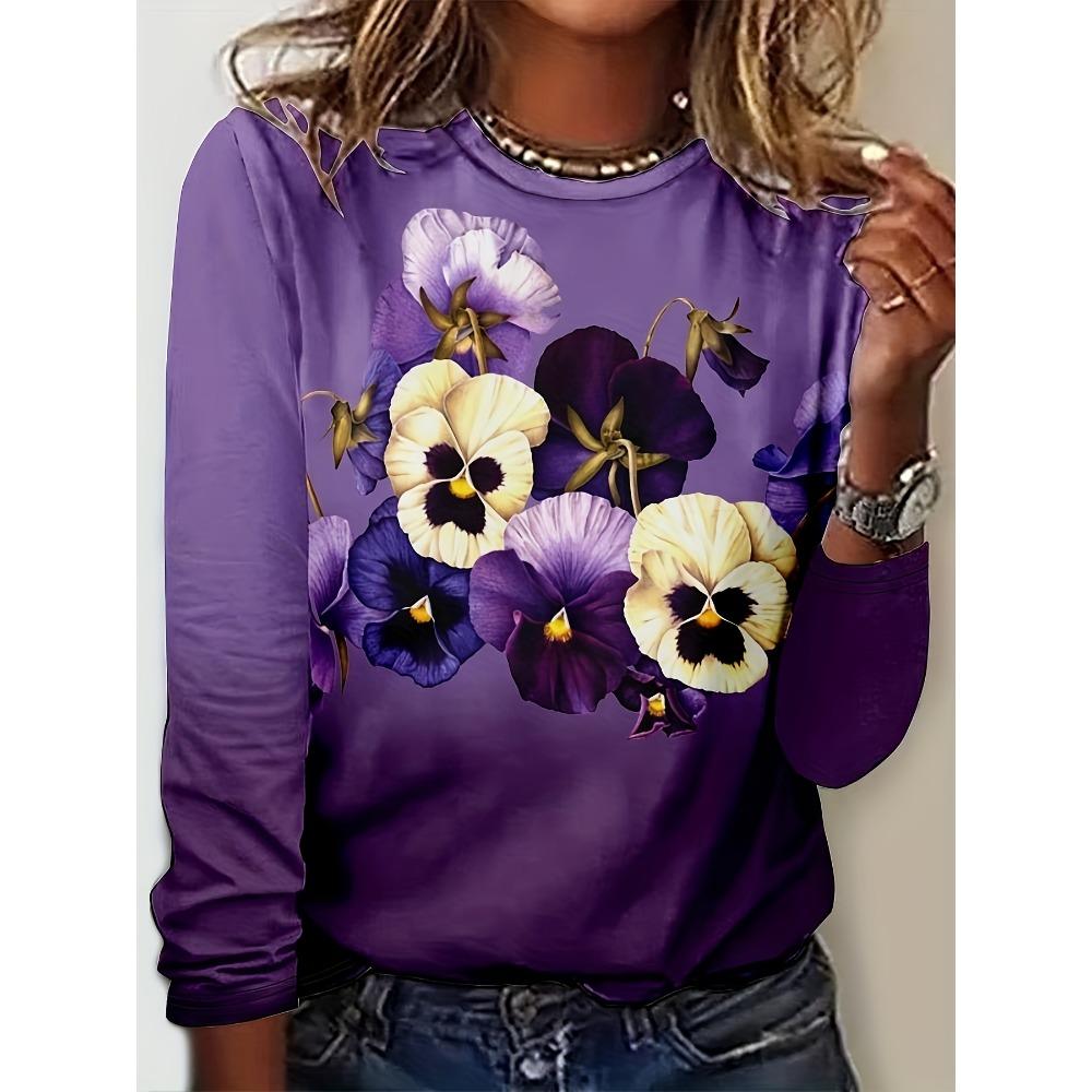 Ladies Casual Long Sleeved T-shirt - Imitation Chrysanthemum Print Loose Round Neck Design S
Ladies Casual Long Sleeved T-shirt - Imitation Chrysanthemum Print Loose Round Neck Design S