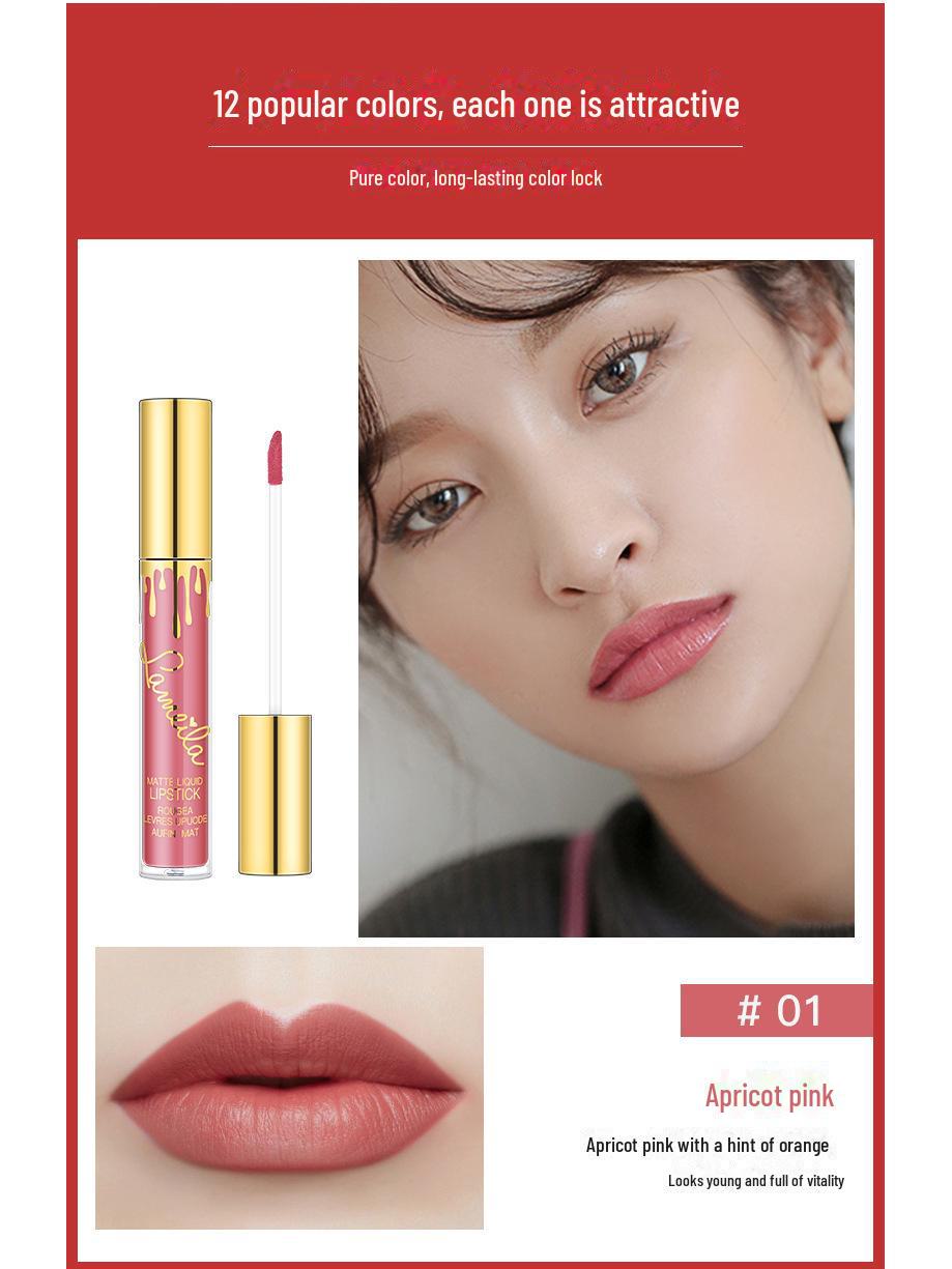 6-кольоровий матовий зволожуючий блиск для губ Lamela - Глазур для губ, стійка до плям
6-кольоровий матовий зволожуючий блиск для губ Lamela - Глазур для губ, стійка до плям