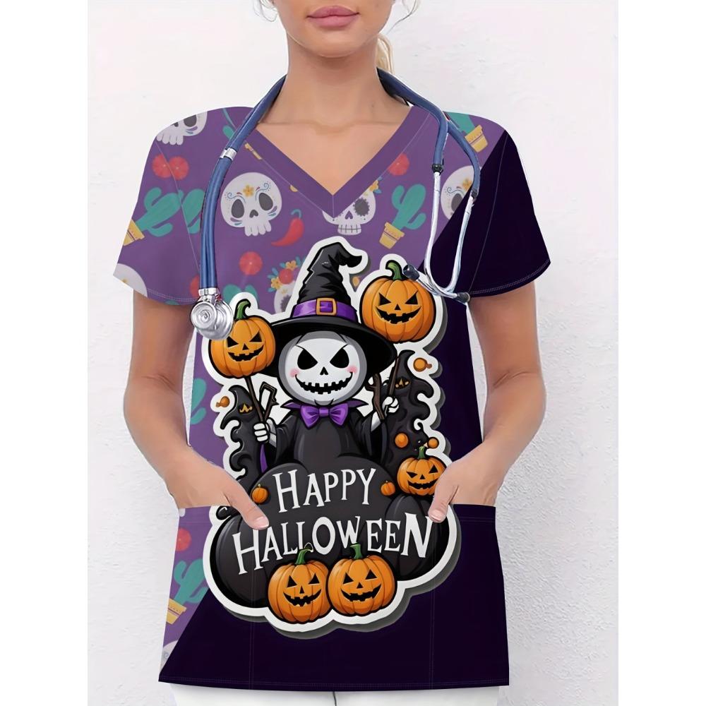 Halloween Women s Surgical Uniform Pumpkin Patterns Happy Print V-Neck Nursing Top Deal Gift for Medical Staff Clinical Uniform S
Halloween Women s Surgical Uniform Pumpkin Patterns Happy Print V-Neck Nursing Top Deal Gift for Medical Staff Clinical Uniform S