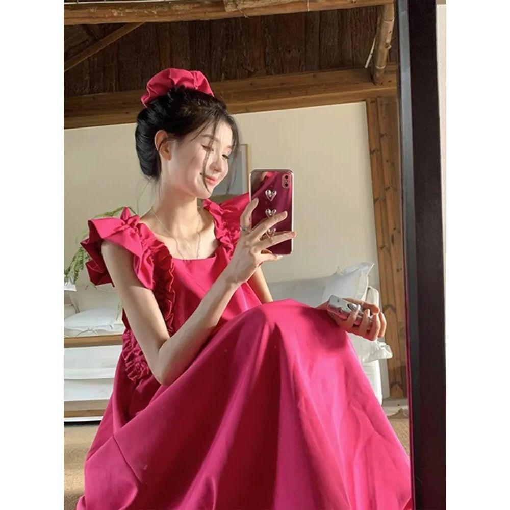 Rose Red Puff Sleeve Maternity Dress - Square Neck, Loose Fit, Slimming, Sweet, Summer Seaside Style. M
Rose Red Puff Sleeve Maternity Dress - Square Neck, Loose Fit, Slimming, Sweet, Summer Seaside Style. M