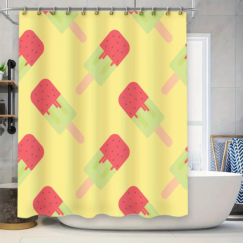 Bright Pop Art Shower Curtain With Ice Cream Print For Bathroom Decor Set Includes Hook Rings In Multiple Colors W60H190(CM)-1 Pcs
Bright Pop Art Shower Curtain With Ice Cream Print For Bathroom Decor Set Includes Hook Rings In Multiple Colors W60H190(CM)-1 Pcs