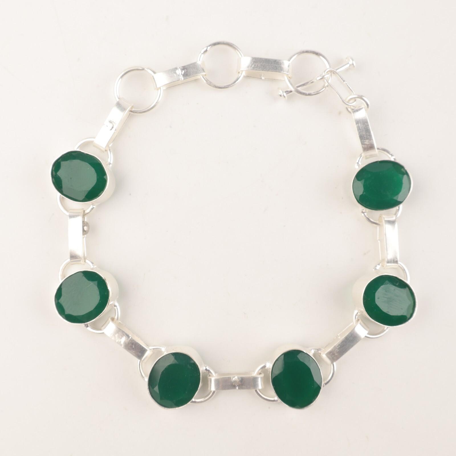 Green Onyx Gemstone 925 Sterling Silver Jewelry Handmade Bracelet 9 For Wedding RB-6-14
Green Onyx Gemstone 925 Sterling Silver Jewelry Handmade Bracelet 9 For Wedding RB-6-14