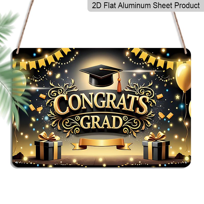 2D Flat, 1pc Congrats Grad Graduation Plaque - Black & Gold Graduation Decor Sign with Cap & Balloons, Black & Gold - Aluminium Wall Hanging 20*30cm
2D Flat, 1pc Congrats Grad Graduation Plaque - Black & Gold Graduation Decor Sign with Cap & Balloons, Black & Gold - Aluminium Wall Hanging 20*30cm