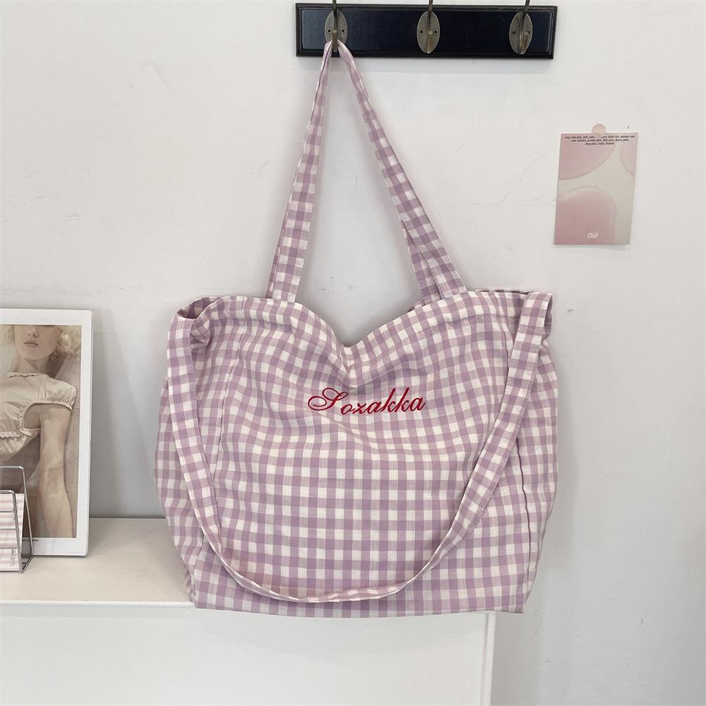 Sweet plaid bag new lazy wind large capacity student class shoulder crossbody tote bag
Sweet plaid bag new lazy wind large capacity student class shoulder crossbody tote bag
