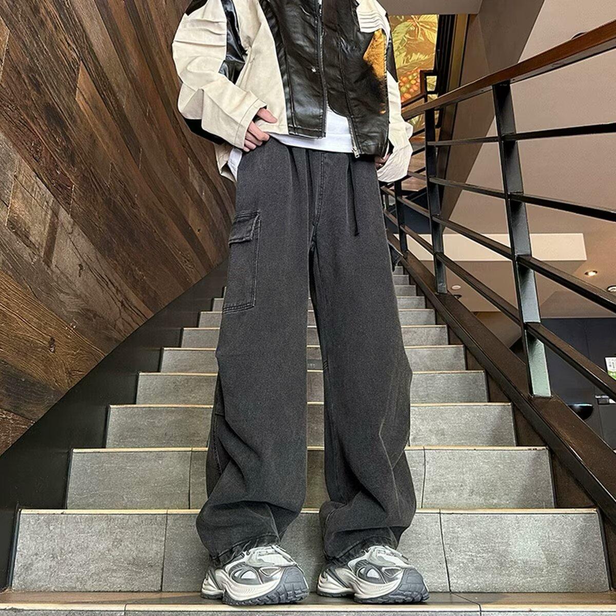 JYL Unisex Cargo Jeans Hong Kong Style Vintage Washed Loose Floor Denim Pants XXXL
JYL Unisex Cargo Jeans Hong Kong Style Vintage Washed Loose Floor Denim Pants XXXL