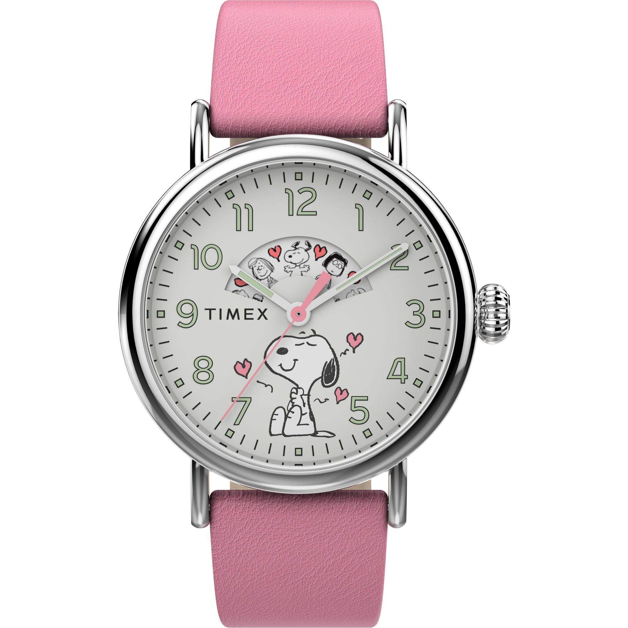 Timex x Peanuts Men s Standard Valentine 40mm Watch - Pink Strap White Dial Silver Tone Case, Pink
Timex x Peanuts Men s Standard Valentine 40mm Watch - Pink Strap White Dial Silver Tone Case, Pink