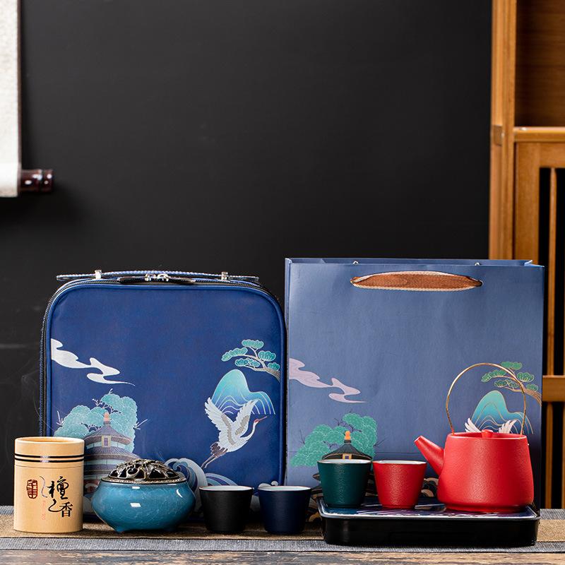 Coarse pottery travel set, practical ceramic cooling pot, kung fu tea set, a complete set of creative and practical business gifts for customers
Coarse pottery travel set, practical ceramic cooling pot, kung fu tea set, a complete set of creative and practical business gifts for customers
