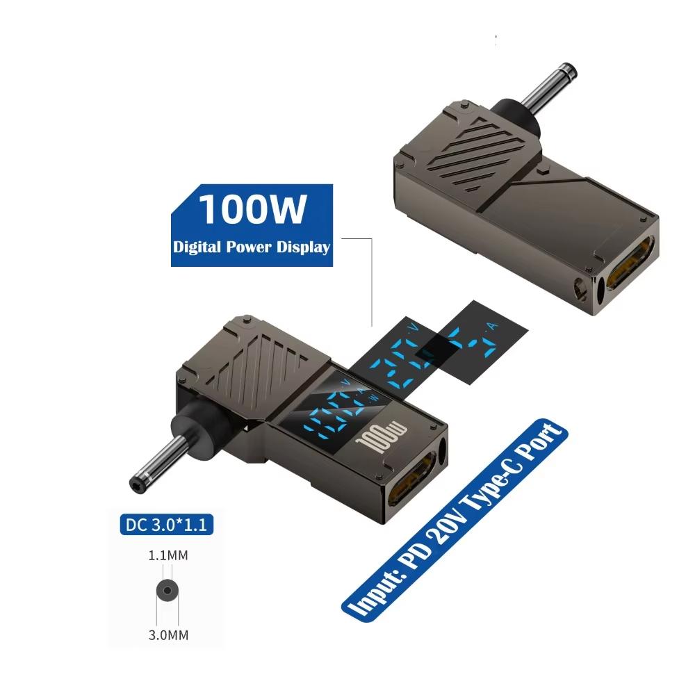 PD 100W Laptop Charging Adapter Type-C to DC 3.0x1.1mm Digital Display Fast Charging Converter As Shown A
PD 100W Laptop Charging Adapter Type-C to DC 3.0x1.1mm Digital Display Fast Charging Converter As Shown A