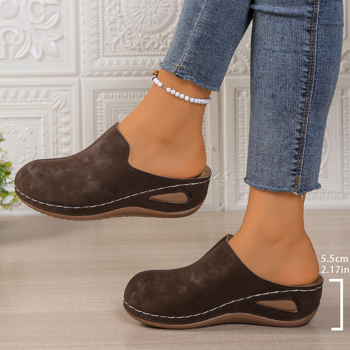 Women s Baotou Platform Slippers Summer New Large Size Round Toe Baotou Back Air Breathable Slippers 43 темно-коричневого кольору
Women s Baotou Platform Slippers Summer New Large Size Round Toe Baotou Back Air Breathable Slippers 43 темно-коричневого кольору