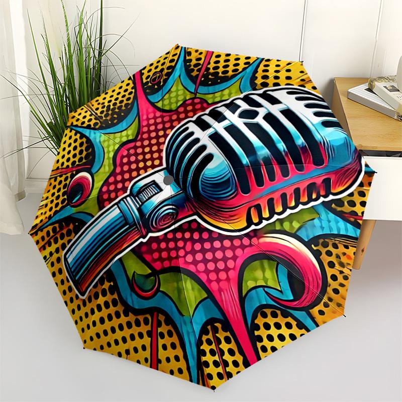 1pc Retro Microphone Automatic Open/Close Umbrella - Portable Collapsible Umbrella with 8-Rib Stability, Fashion Lovers yy251017150
1pc Retro Microphone Automatic Open/Close Umbrella - Portable Collapsible Umbrella with 8-Rib Stability, Fashion Lovers yy251017150