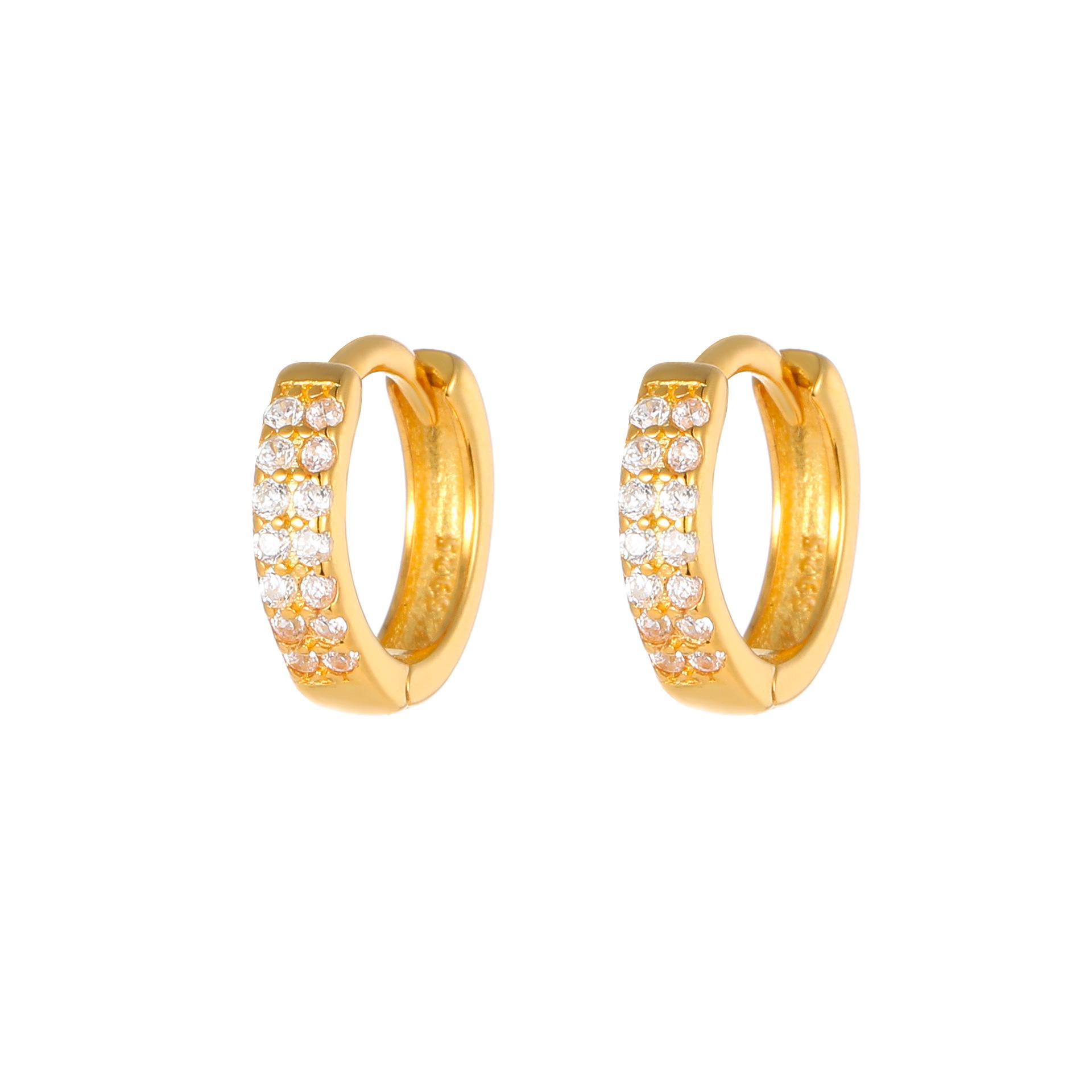 925 Sterling Silver Double Row CZ Huggie Hoop Earrings for Women, Sparkling Cubic Zirconia Gold Plated Small Hoop Earrings, золотой
925 Sterling Silver Double Row CZ Huggie Hoop Earrings for Women, Sparkling Cubic Zirconia Gold Plated Small Hoop Earrings, золотой