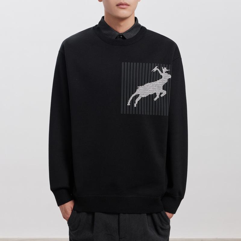 WOOG2005 Plus Velvet Thick Two-Piece Collar Sweater for Men, 2024 Autumn/Winter Black Jacquard Knitwear Medium чорний
WOOG2005 Plus Velvet Thick Two-Piece Collar Sweater for Men, 2024 Autumn/Winter Black Jacquard Knitwear Medium чорний