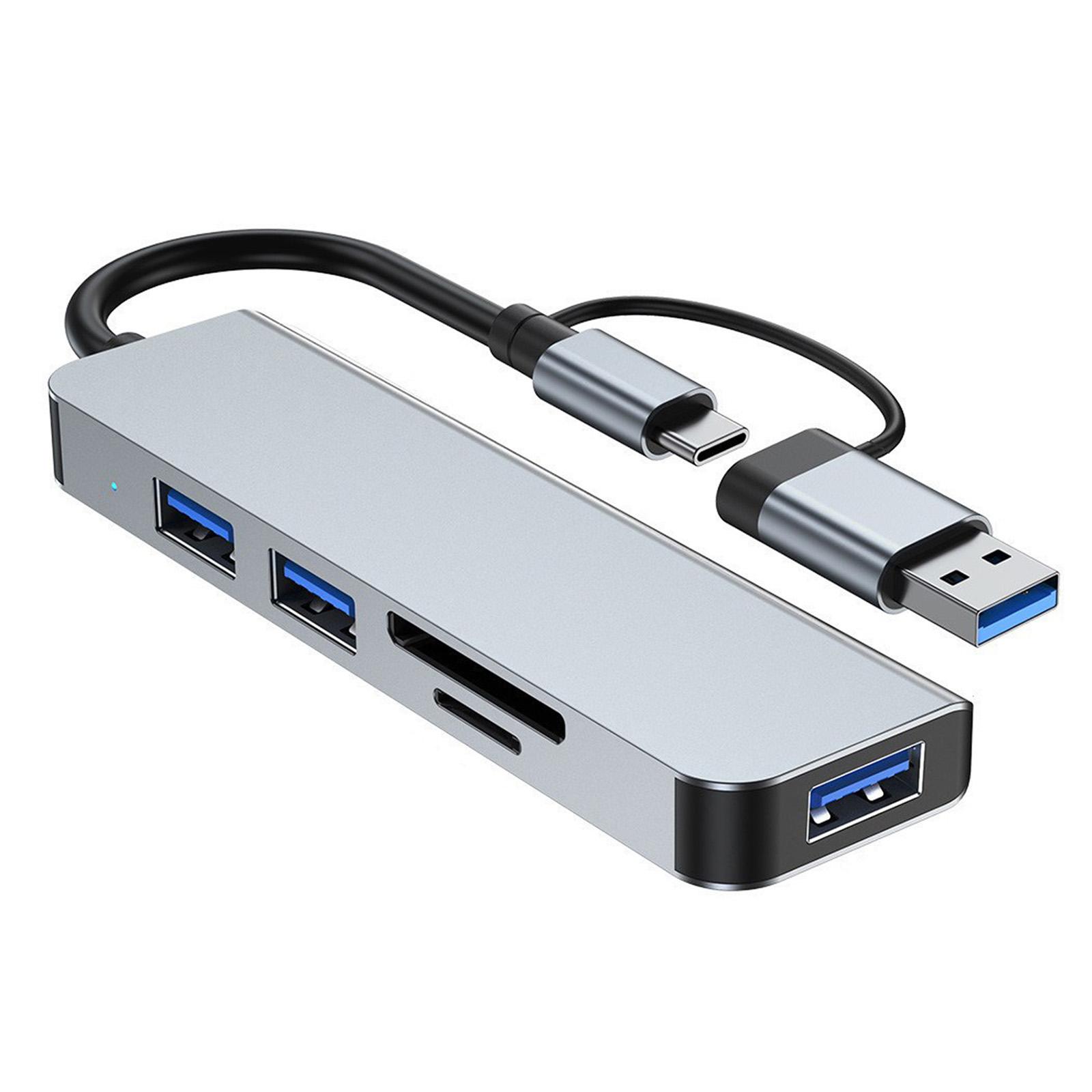 5-в-2 USB A и USB C концентратор док-станция Type-C многопортовый адаптер USB 3.0 быстрая передача данных SD TF серебряный серый
5-в-2 USB A и USB C концентратор док-станция Type-C многопортовый адаптер USB 3.0 быстрая передача данных SD TF серебряный серый