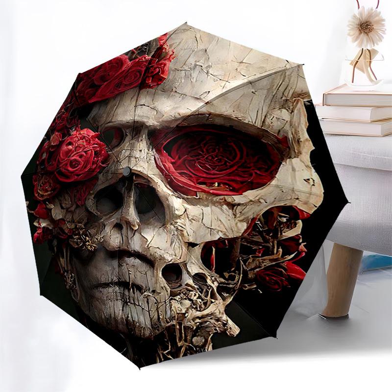 1pc Day of the Dead Skull with Red Roses Automatic Folding Umbrella, Portable 3-Fold Design, Iron Frame, Outdoor, Ideal Gift for Fans, Travelers, Dail
1pc Day of the Dead Skull with Red Roses Automatic Folding Umbrella, Portable 3-Fold Design, Iron Frame, Outdoor, Ideal Gift for Fans, Travelers, Dail