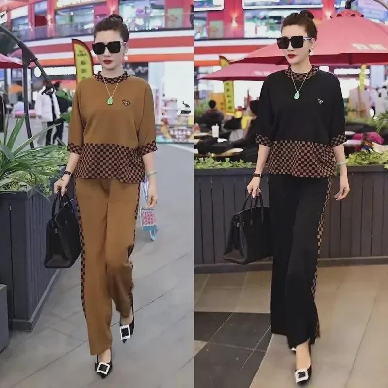 2025 Spring/Summer European Women s Spliced Plaid Sweatshirt & Wide-Leg Pants Set 2XL коричневий
2025 Spring/Summer European Women s Spliced Plaid Sweatshirt & Wide-Leg Pants Set 2XL коричневий
