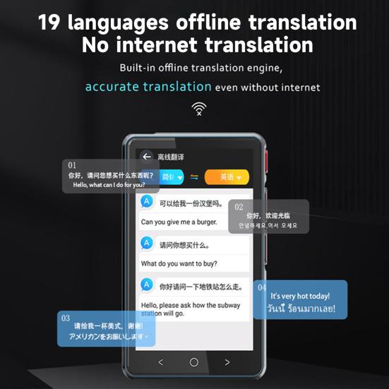 Умный переводчик Синхронный перевод с камерой Онлайн и оффлайн Фото Голосовой перевод Зарядка Type-C Переключение на 140 иностранных языков чёрный 
Умный переводчик Синхронный перевод с камерой Онлайн и оффлайн Фото Голосовой перевод Зарядка Type-C Переключение на 140 иностранных языков чёрный