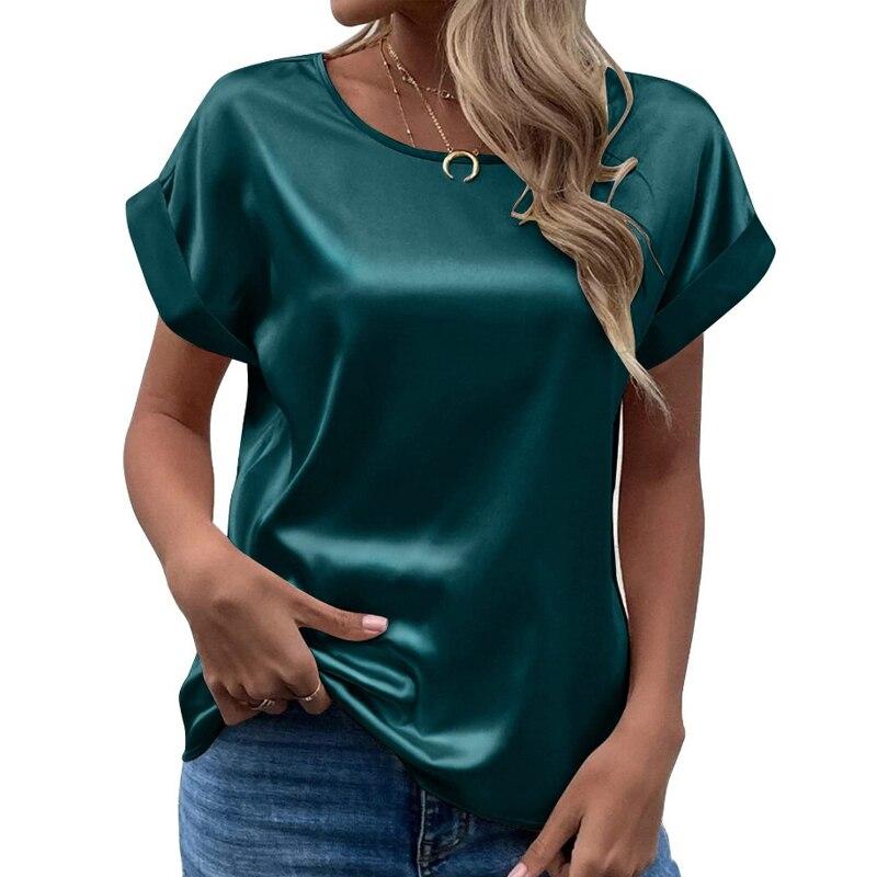 Casual Solid Satin Women Blouse Fashion 2026 Summer Elegant Short Sleeve Woman Shrit Loose Office Lady Tops Women Clothing 25084 XL темно-зелений колір
Casual Solid Satin Women Blouse Fashion 2026 Summer Elegant Short Sleeve Woman Shrit Loose Office Lady Tops Women Clothing 25084 XL темно-зелений колір