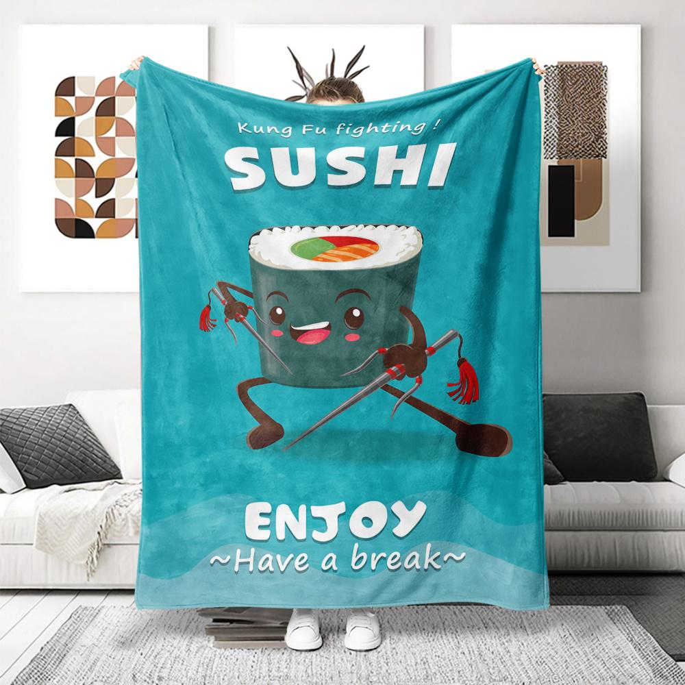Cute sushi design pattern Flannel printed blanket suitable for all seasons suitable for living room office sofa and travel 75x90cm
Cute sushi design pattern Flannel printed blanket suitable for all seasons suitable for living room office sofa and travel 75x90cm