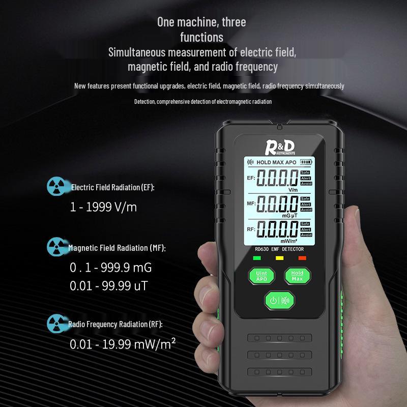 3-in-1 Radiation Meter: Electric, Magnetic & RF Field Detector
3-in-1 Radiation Meter: Electric, Magnetic & RF Field Detector