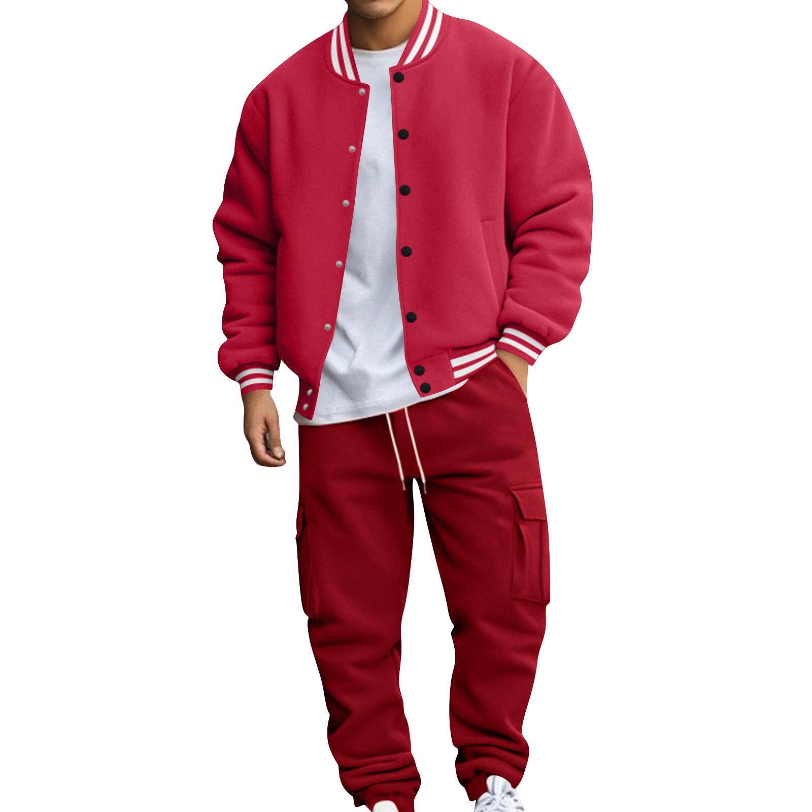 Men s Casual Stand Up Collar Baseball Suit Set XXL червоний
Men s Casual Stand Up Collar Baseball Suit Set XXL червоний