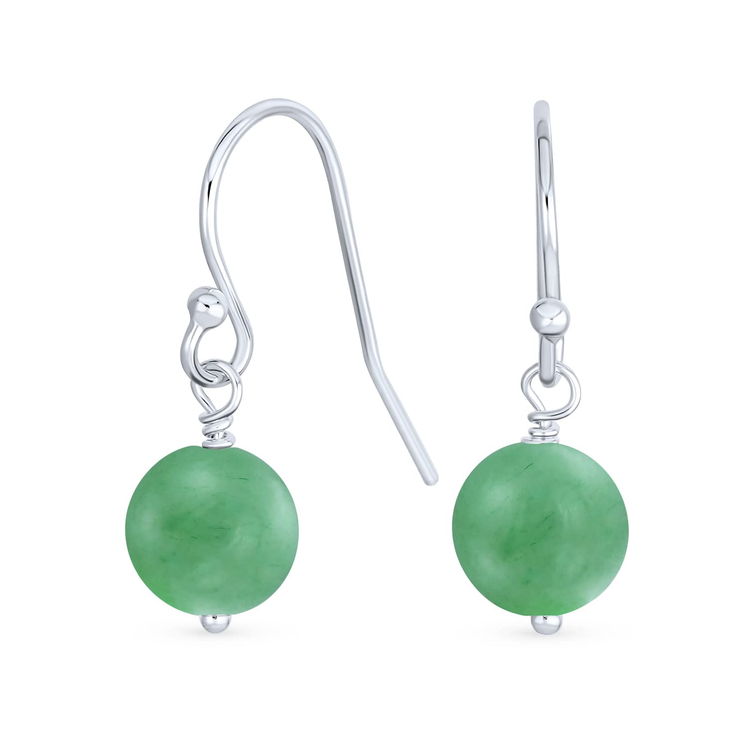 Plain Basic Round Bead Green Aventurine Gem French Fish Hook Wire Ball Drop Earrings for 925 Sterling Simple Women. Silver
Plain Basic Round Bead Green Aventurine Gem French Fish Hook Wire Ball Drop Earrings for 925 Sterling Simple Women. Silver
