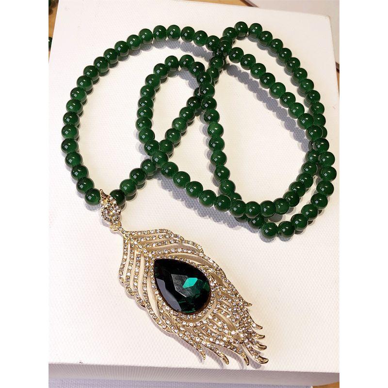 Fashion Niche Style Retro Grandmother Green Crystal String Beads Baroque Water Drop Feather Full Diamond Long Necklace Sweater Chain Female A Dark Green
Fashion Niche Style Retro Grandmother Green Crystal String Beads Baroque Water Drop Feather Full Diamond Long Necklace Sweater Chain Female A Dark Green