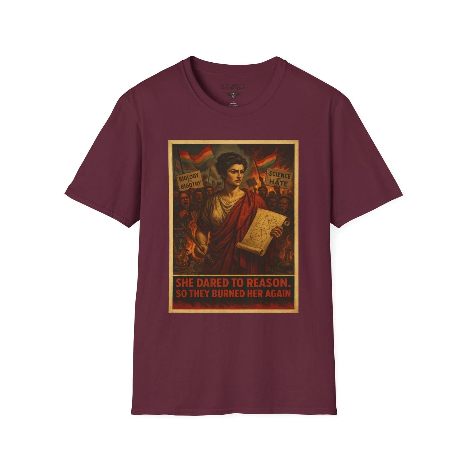She Dared to Reason, Anti Woke Tee, Red Pill Apparel, Hypatia Inspired Design M
She Dared to Reason, Anti Woke Tee, Red Pill Apparel, Hypatia Inspired Design M
