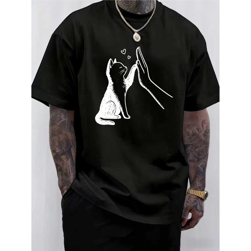 European Size Cat Paw & Heart Graphic Print Casual T-Shirt | Soft Stretch Round Neck Short Sleeve Top for Spring Summer, Machine Washable 4XL чорний
European Size Cat Paw & Heart Graphic Print Casual T-Shirt | Soft Stretch Round Neck Short Sleeve Top for Spring Summer, Machine Washable 4XL чорний