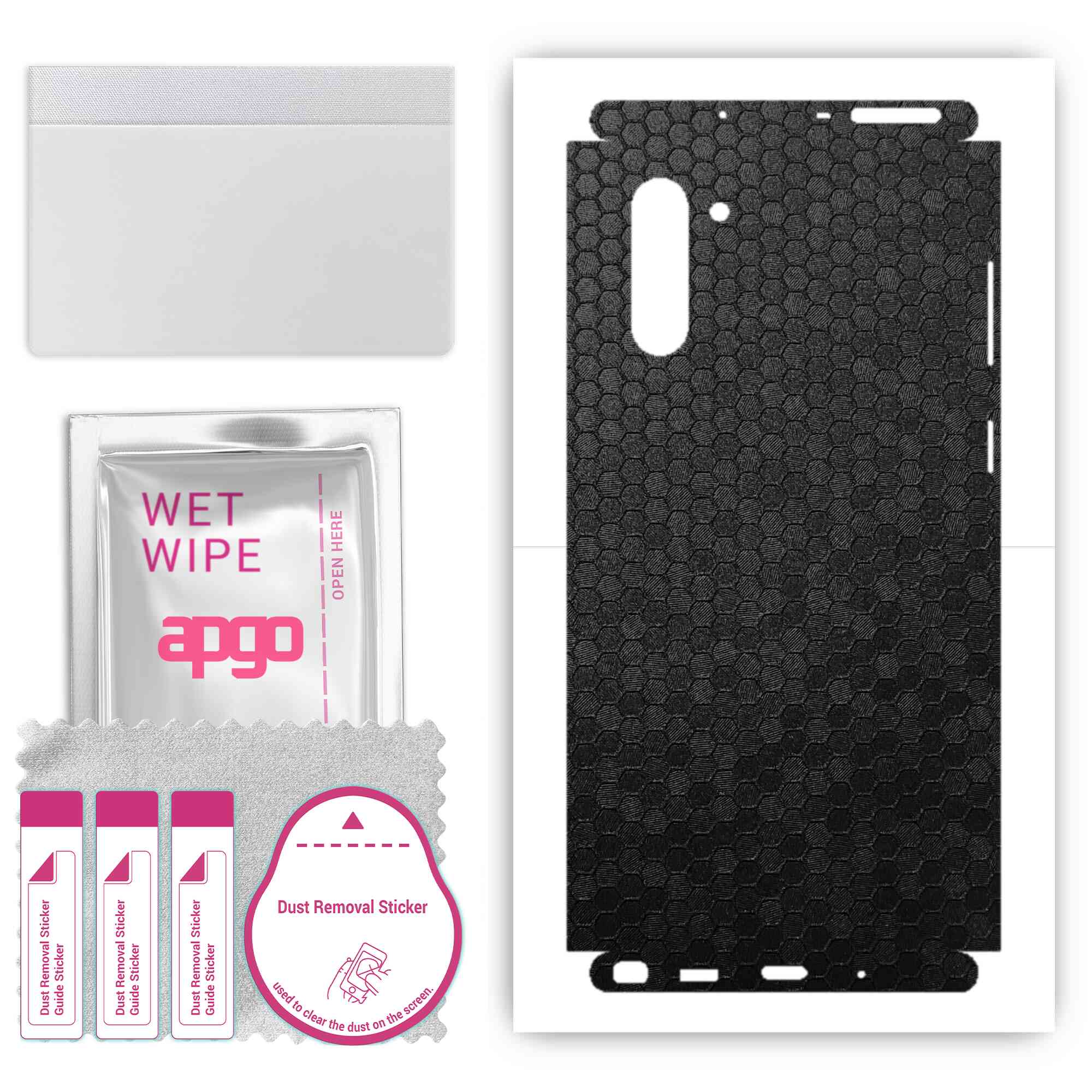 Apgo Protective Skin Sticker for the back+sides compatible with Samsung Galaxy Note 10, Full Wrap Film, Foil, Vinyl - Pattern Black Honeycomb
Apgo Protective Skin Sticker for the back+sides compatible with Samsung Galaxy Note 10, Full Wrap Film, Foil, Vinyl - Pattern Black Honeycomb