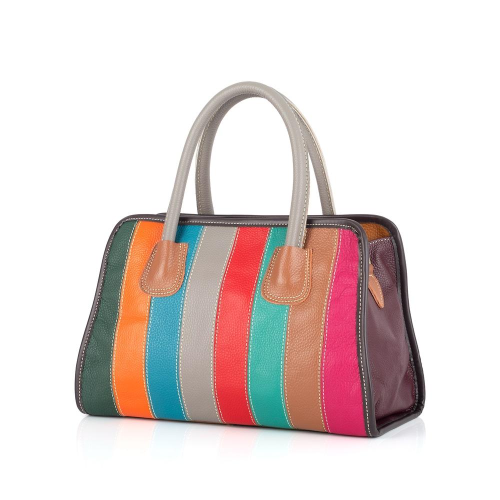 Leather Women S Bag, Colored Stripes Contrasting Color Shoulder Messenger Bag, Cowhide Handbag.
Leather Women S Bag, Colored Stripes Contrasting Color Shoulder Messenger Bag, Cowhide Handbag.