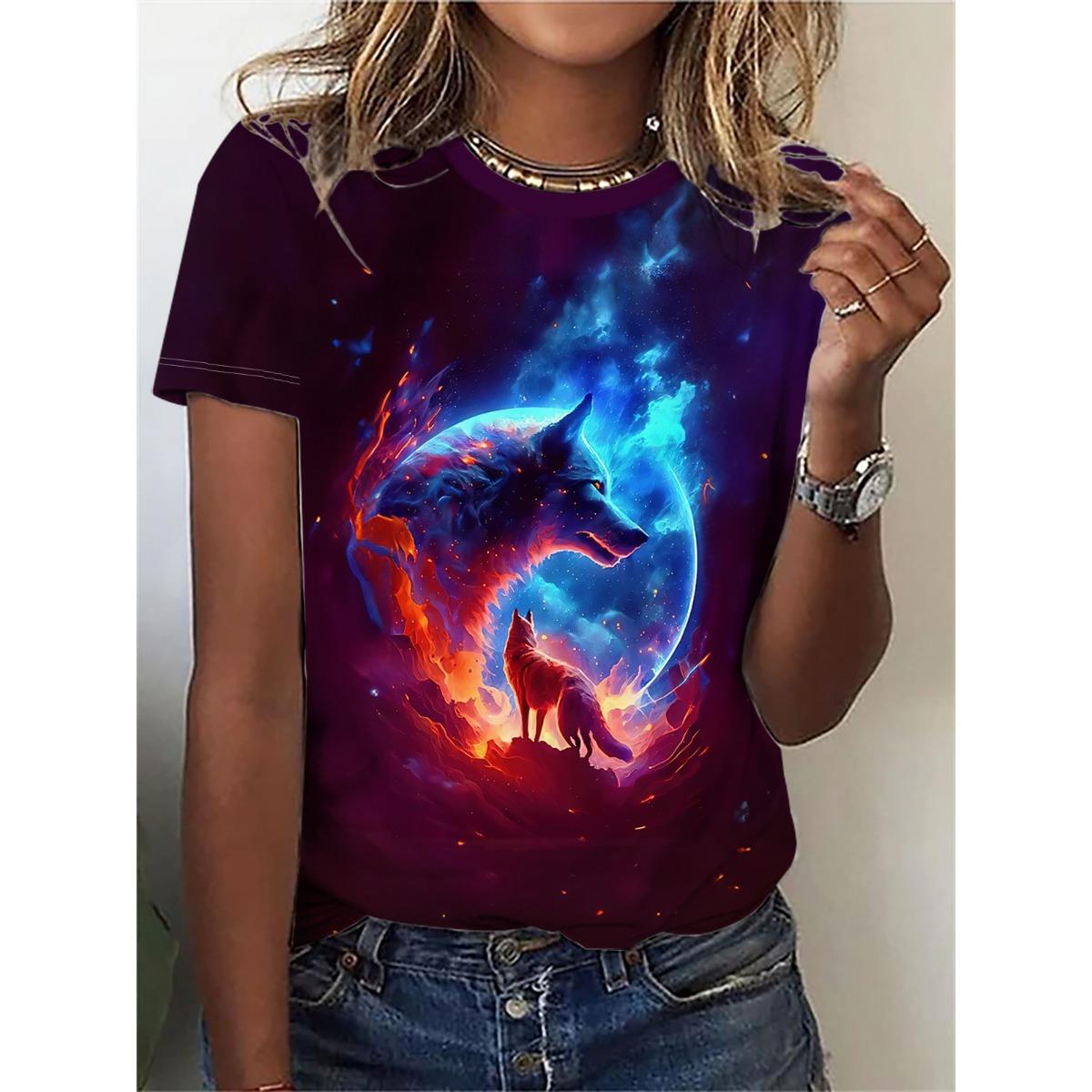 Grey Wolf Print T-shirt Casual Crew Neck Short Sleeve Top For Spring & Summer Women s Clothing 5XL
Grey Wolf Print T-shirt Casual Crew Neck Short Sleeve Top For Spring & Summer Women s Clothing 5XL