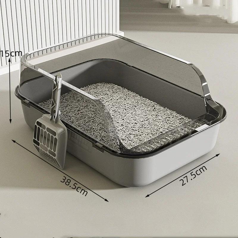 Splashproof Cat Toilet 1pcs Large Capacity Pet Sandbox Pull Closed Semi Closed Easy Cleaning Installation Design Pet Supplies сірий колір
Splashproof Cat Toilet 1pcs Large Capacity Pet Sandbox Pull Closed Semi Closed Easy Cleaning Installation Design Pet Supplies сірий колір