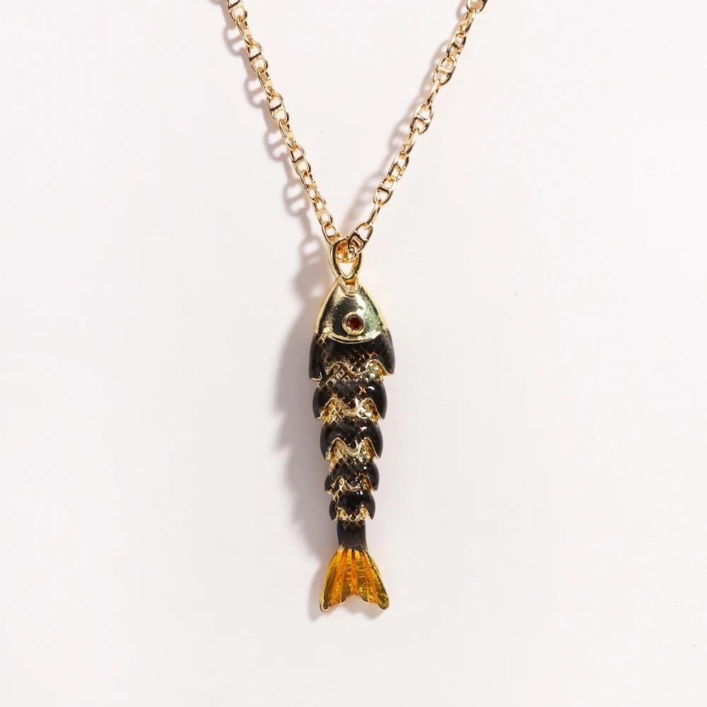 Exquisite Ocean Colored Enamel Fish Pendant Necklace for Women Stainless Steel Collarbone Chain Cute Luxury Jewelry Gift
Exquisite Ocean Colored Enamel Fish Pendant Necklace for Women Stainless Steel Collarbone Chain Cute Luxury Jewelry Gift