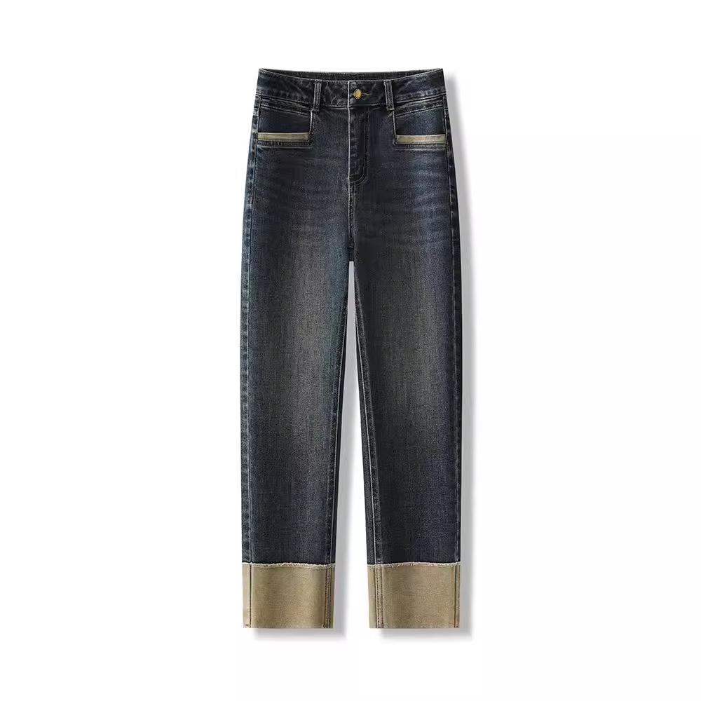 Women s High-Waist Slim Fit Patchwork Straight-Leg Jeans - Versatile Elastic Turn-Up Cigarette Pants for Spring M (96-105 kg)
Women s High-Waist Slim Fit Patchwork Straight-Leg Jeans - Versatile Elastic Turn-Up Cigarette Pants for Spring M (96-105 kg)
