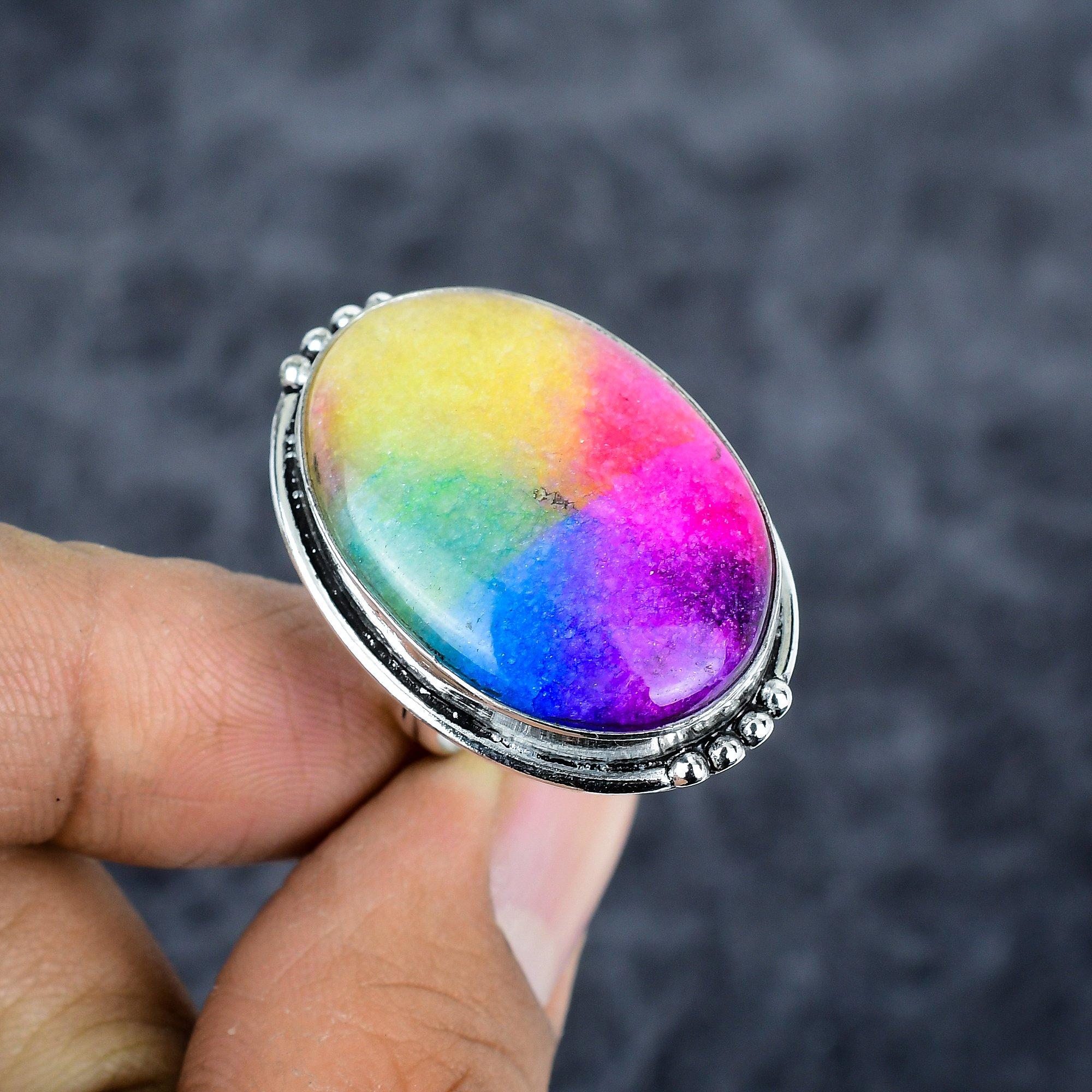 Rainbow Solar Quartz Gemstone 925 Sterling Silver Jewelry Ring Size 7.5 M-2773
Rainbow Solar Quartz Gemstone 925 Sterling Silver Jewelry Ring Size 7.5 M-2773