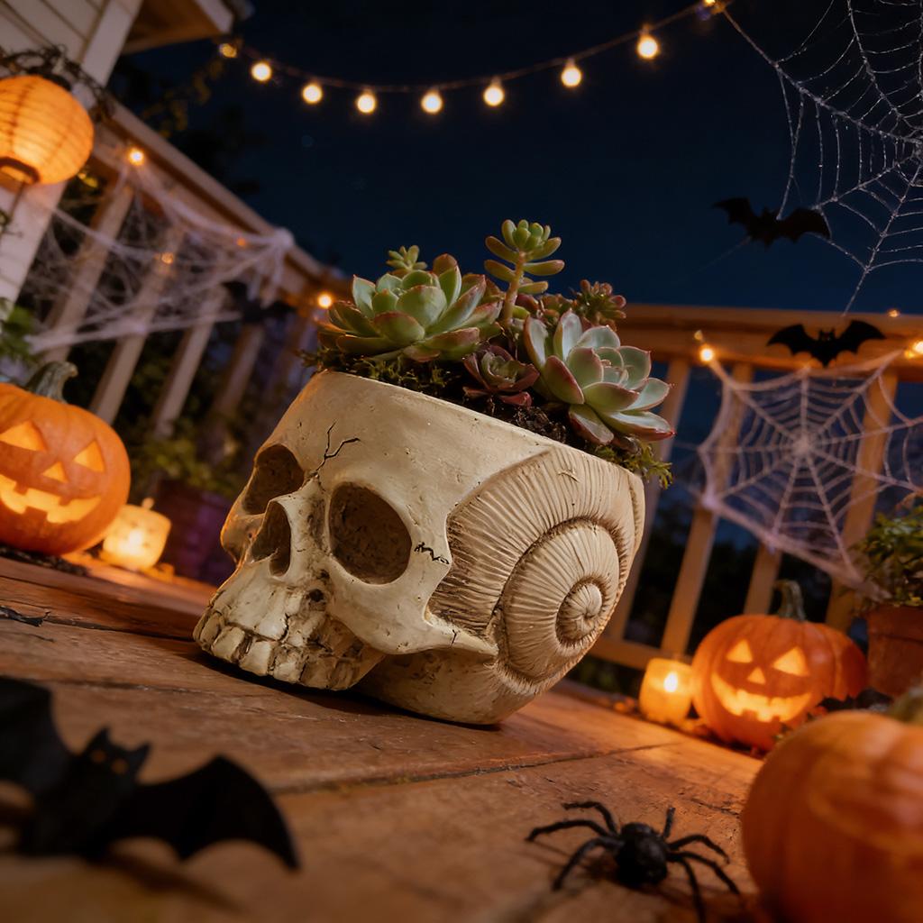 Halloween Skull Figurine Resin Skeleton Pot Ornament Spooky Gothic Style Mini Skull Statue Desktop Potted Decor Home Garden Shel
Halloween Skull Figurine Resin Skeleton Pot Ornament Spooky Gothic Style Mini Skull Statue Desktop Potted Decor Home Garden Shel