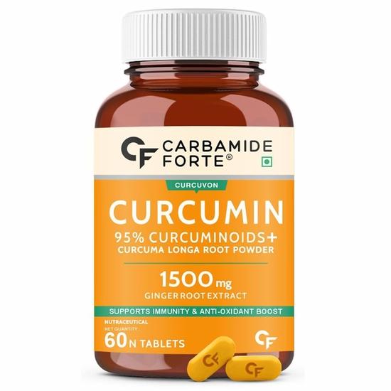 Carbamide Forte Curcumin Tablets with Piperine and 95% Curcuminoids | Anti inflammatory Supplement for Adults| 60 Veg Tablets
Carbamide Forte Curcumin Tablets with Piperine and 95% Curcuminoids | Anti inflammatory Supplement for Adults| 60 Veg Tablets