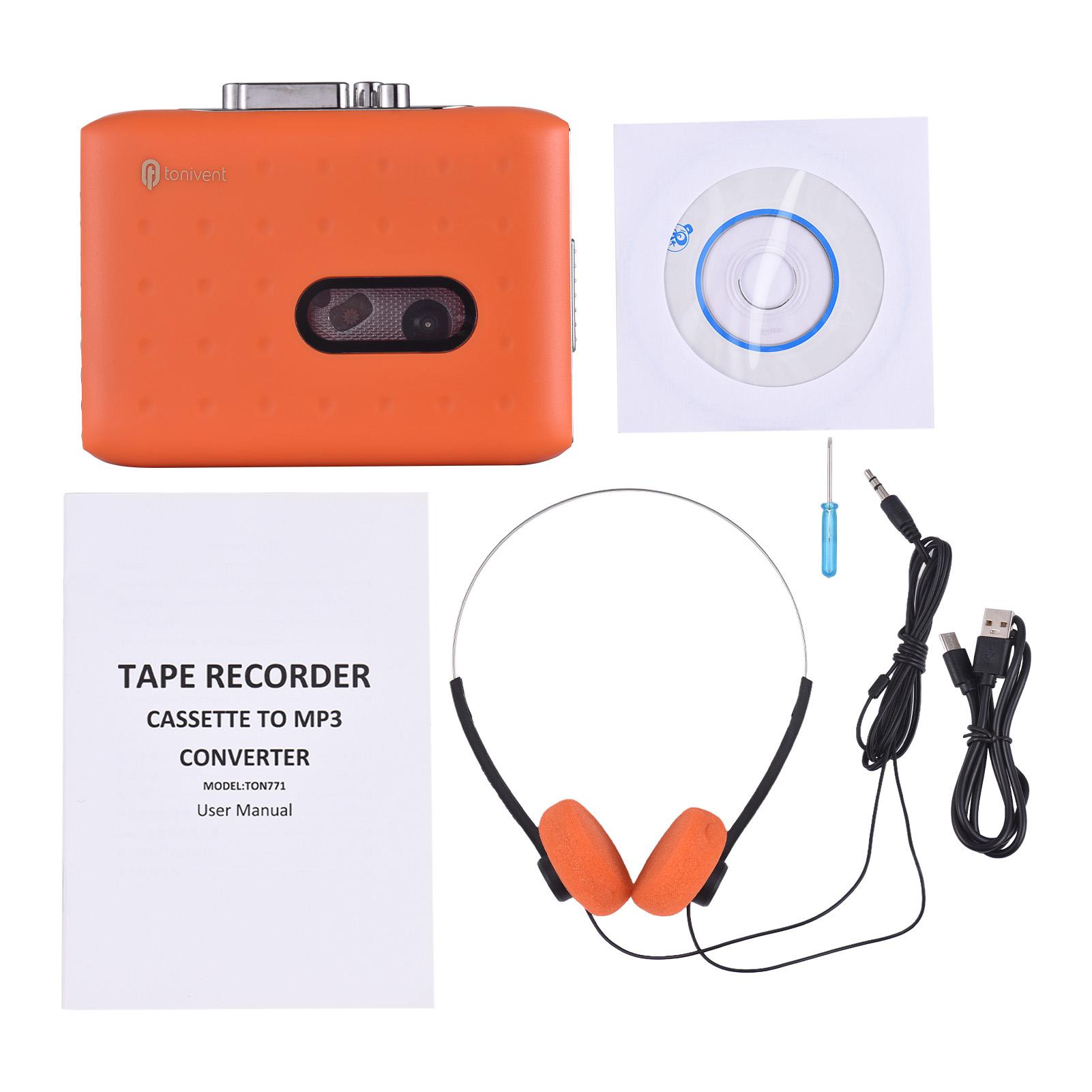 Tonivent Cassette to MP3 Player Mini Tape Player MP3 Converter Built-in Microphone and 3.5mm Headphone Input Software CD помаранчевий
Tonivent Cassette to MP3 Player Mini Tape Player MP3 Converter Built-in Microphone and 3.5mm Headphone Input Software CD помаранчевий