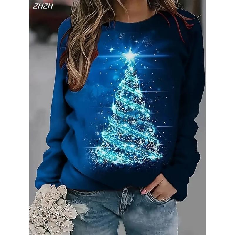 Women s Christmas Animal Tree Print Sweatshirt, Long Sleeve Crewneck Pullover, Casual Street Style, Spring Fall Holiday Fashion S
Women s Christmas Animal Tree Print Sweatshirt, Long Sleeve Crewneck Pullover, Casual Street Style, Spring Fall Holiday Fashion S