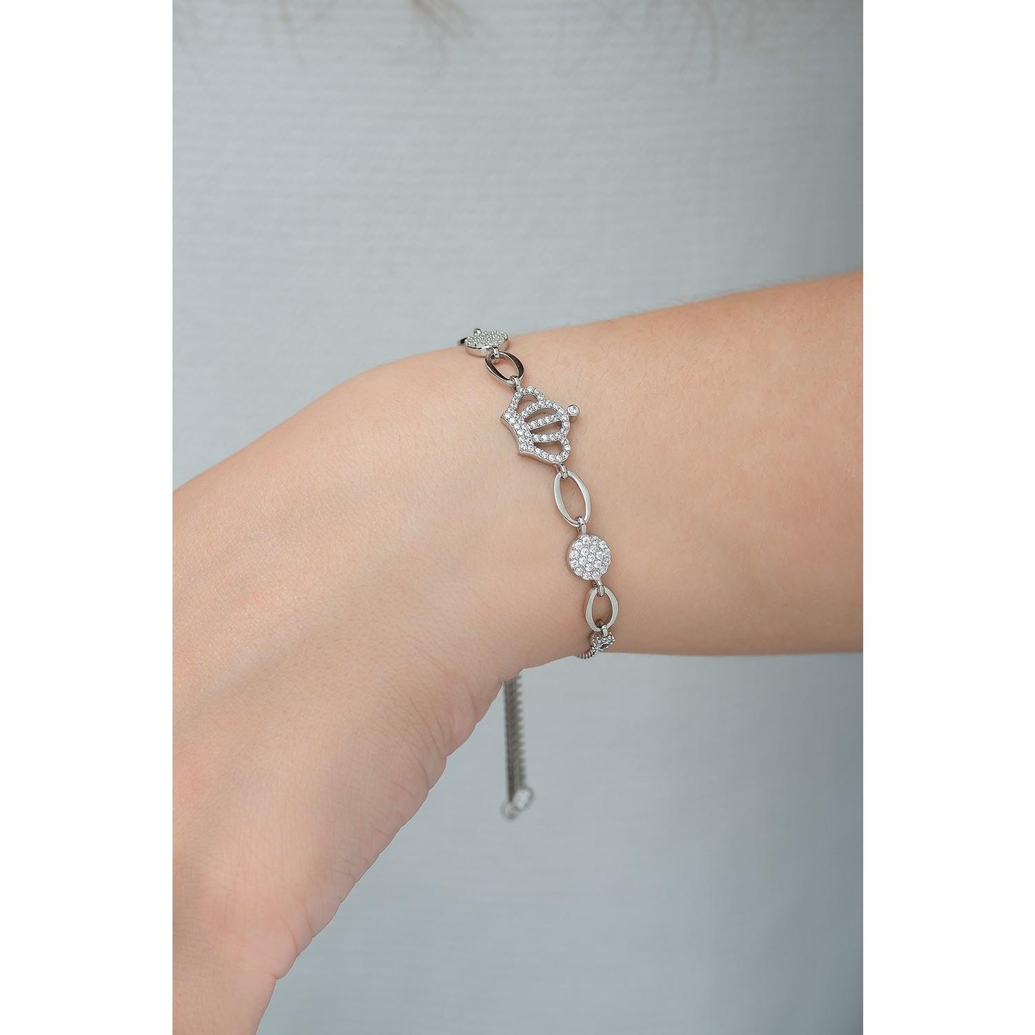 Nereze 925 Sterling Повышенный браслет King s Crown Женский браслет из стерлингового серебра
Nereze 925 Sterling Повышенный браслет King s Crown Женский браслет из стерлингового серебра